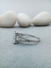 10x7 mm Emerald Cut Lab Diamond Ring