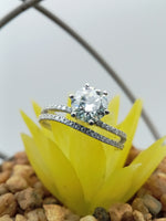 Load image into Gallery viewer, 14k White Gold Round Lab Grown Engagement Ring
