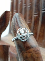 Load image into Gallery viewer, 0.05 ct white diamond cut white gold solitaire ring
