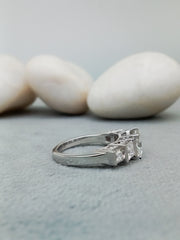 3.50 Carats Princess Cut Lab Grown Earth Mined Diamond 5 Stone Engagement Ring