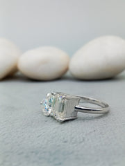 5ct Two-Stone Lab Grown Ring, 3ct EmeraldCut and 2ct Pear Cut Two Stone Ring