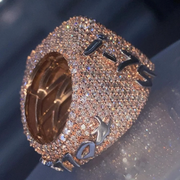 Men's Full Iced out Round Cut Diamond Ring, Round Diamond Custom Design Ring, Gift For Him/ Her