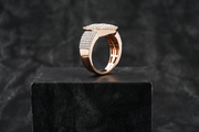 Adult 10k Rose Gold Baguette 4.75ct Diamond Pinky Ring