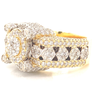 14k Gold Castle Style Diamond Men's Ring