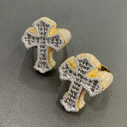 14 kt Iced Out Rings, Adorned with VVS Lab Diamond, Hip Hop Ring