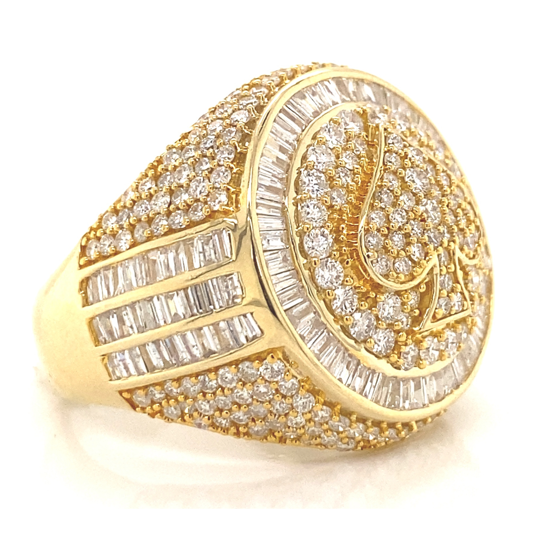 14 kt Ace of Spades Diamond Mens Ring