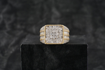 Load image into Gallery viewer, Iced Out Baguette &amp; Round Lab Grown Signet Hip Hop Ring
