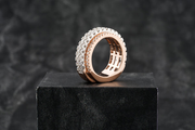 10k Rose Gold Four-Row Graduated Diamond Ring