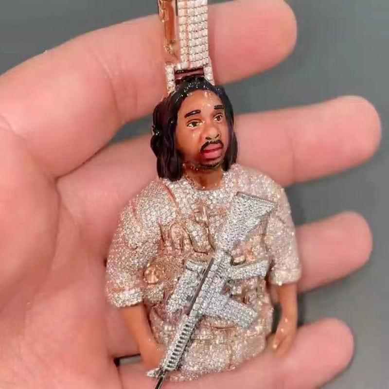 Real Diamonds Lab Grown Diamond Hiphop Face Pendant