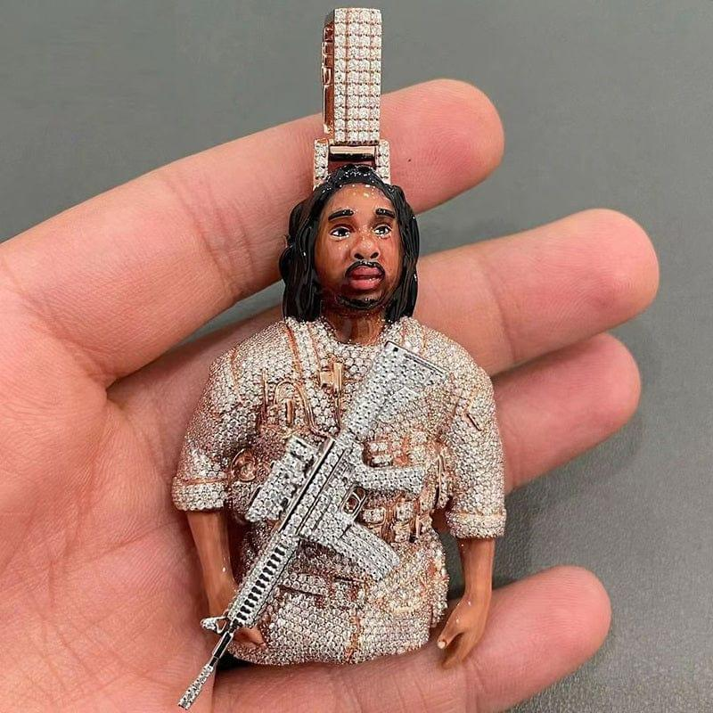 Real Diamonds Lab Grown Diamond Hiphop Face Pendant