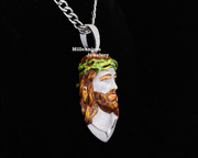 Customize Hip Hop Pendant ,Enamel and Diamond Jesus Face Pendant For Men