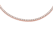 14 Kt Rose Gold Stunning Round Cut Lab Diamond Tennis Necklace
