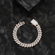 12mm Raised Prong Set Cuban Bracelet