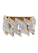 Load image into Gallery viewer, 14k Yellow Gold Round and Baguette Diamond Cuban Eternity Band 12mm Ring
