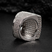 14k White Gold Plated 3ct Round Cut Simulated Cluster Hip Hop Men's Gift Ring