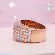 925 Sterling Silver Men's 4 Row Half Eternity Ring