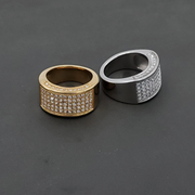 Men's Iced Out Pave Pinky Ring Gold Plated Hip Hop Jewelry