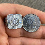 Luxury Hip hop Fully Iced Out Lab Grown Baguette Diamond Champion Men's Rings