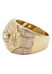 14K Yellow Gold Mens Diamond Ring