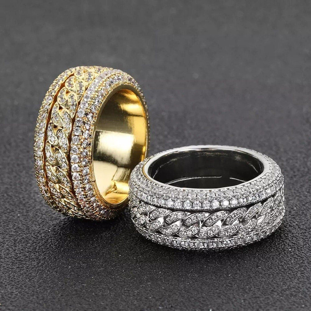Iced Out Rotating Spinning Hip Hop Lab Grown Diamonds Birthday Anniversary Ring