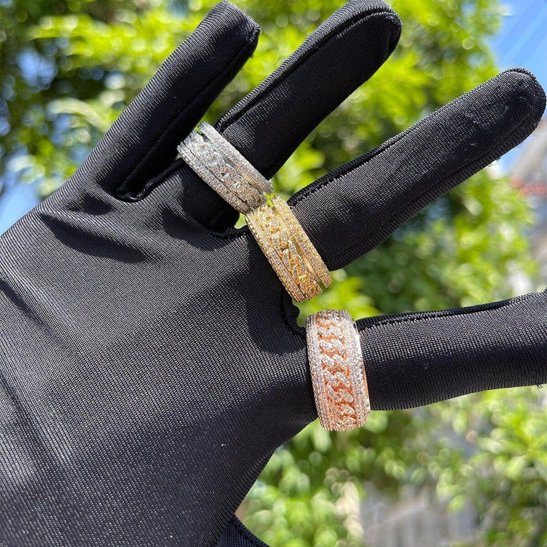 Iced Out Rotating Spinning Hip Hop Lab Grown Diamonds Birthday Anniversary Ring