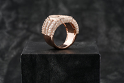 9ct Rose Gold Men's Diamond Baguette Ring