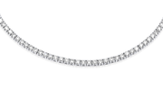 14 inch Lab Diamond Graduated Brilliant Round Cut Tennis Necklace