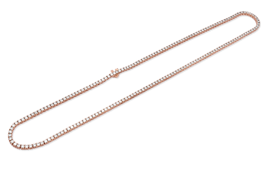 18 Inch 3.50 mm Round Cut Lab Grown Diamond Tennis Necklace Chain