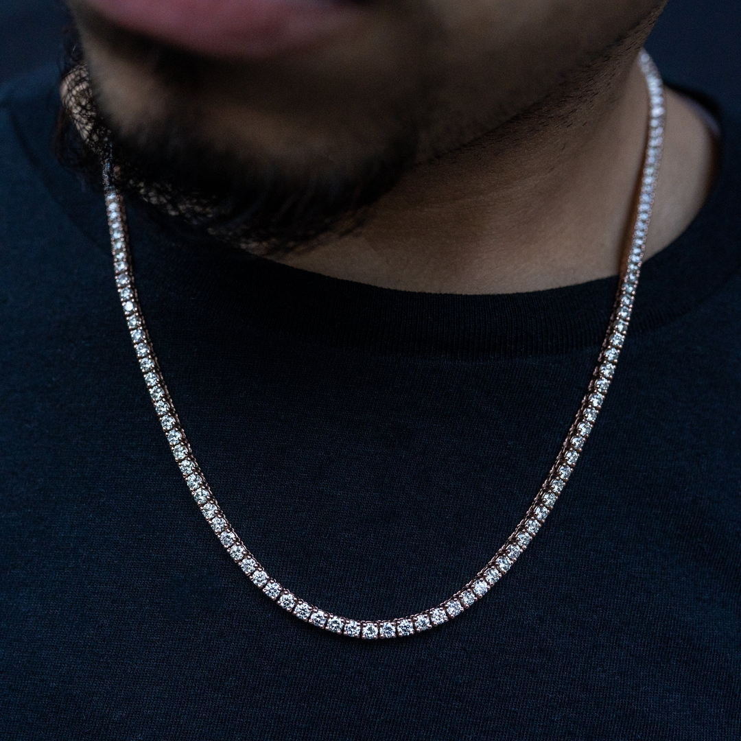 18 Inch 3.50 mm Round Cut Lab Grown Diamond Tennis Necklace Chain