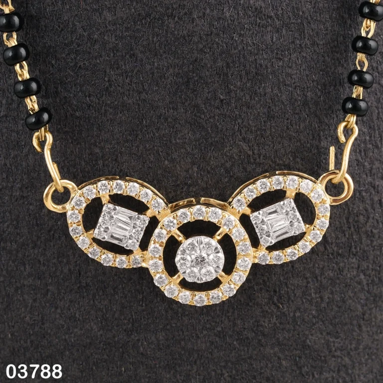 Solitaire diamond mangalsutra by D'Vins Jewels