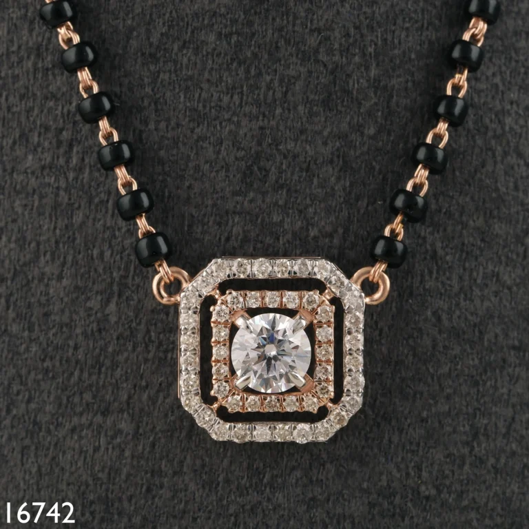 Bridal diamond mangalsutra design by D'Vins Jewels