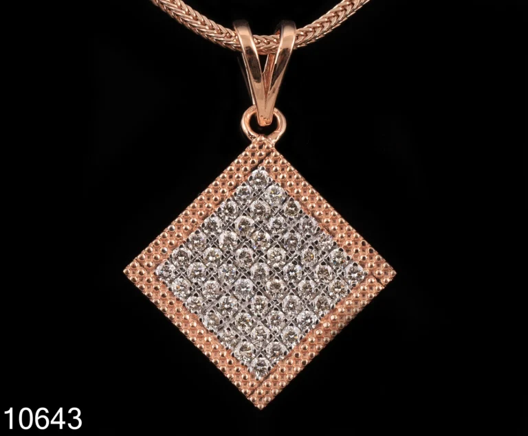 Floral motif diamond pendant by D'Vins Jewels