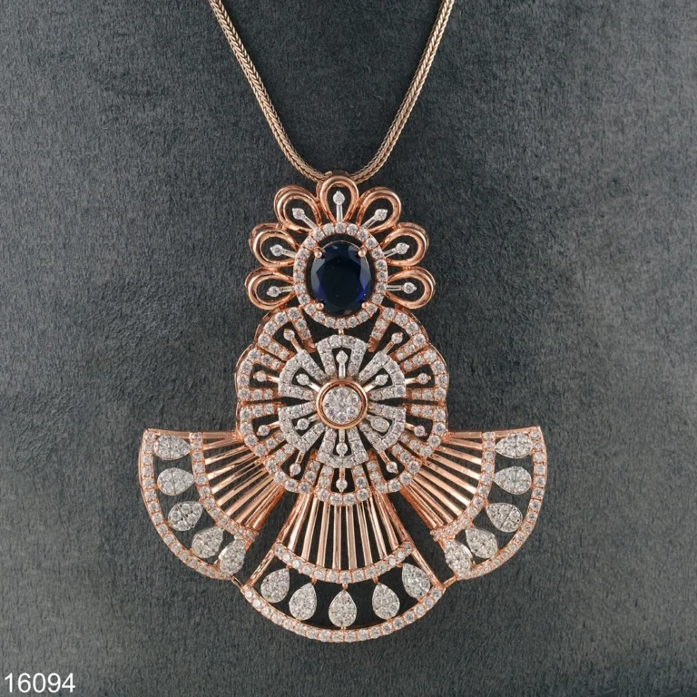 Religious gold diamond pendant by D'Vins Jewels
