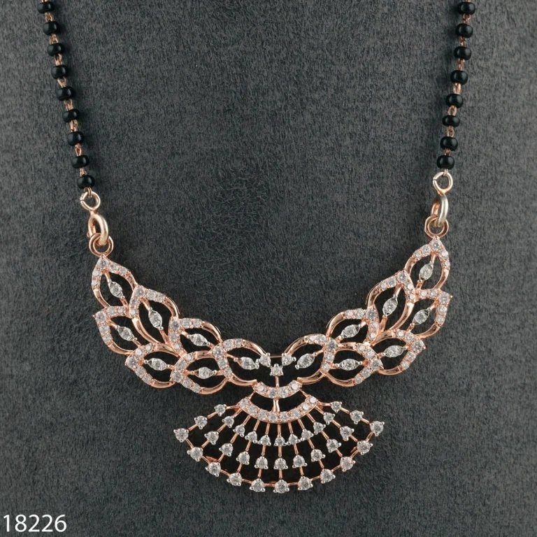 Modern minimal diamond mangalsutra by D'Vins Jewels