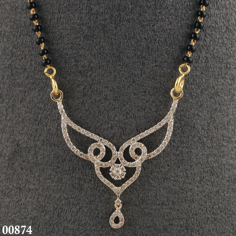 Temple design gold mangalsutra by D'Vins Jewels