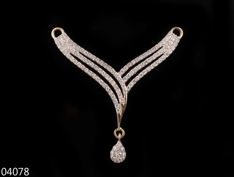 Short chain diamond mangalsutra by D'Vins Jewels