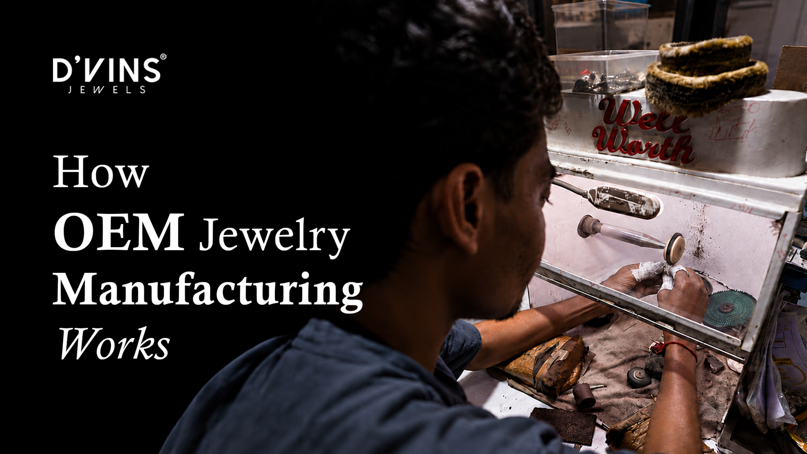 Jewelry artisan working during the OEM jewelry manufacturing process